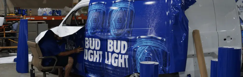 Bud Light Fleet Wrap Installation